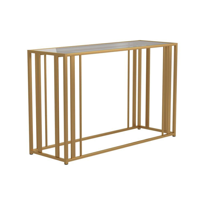 Adri Metal Frame Sofa Table Matte Brass - Furniture Now (CA)