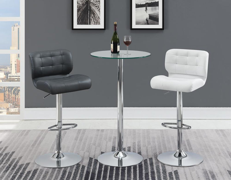 Abiline Glass Top Round Bar Table Chrome - Furniture Now (CA)