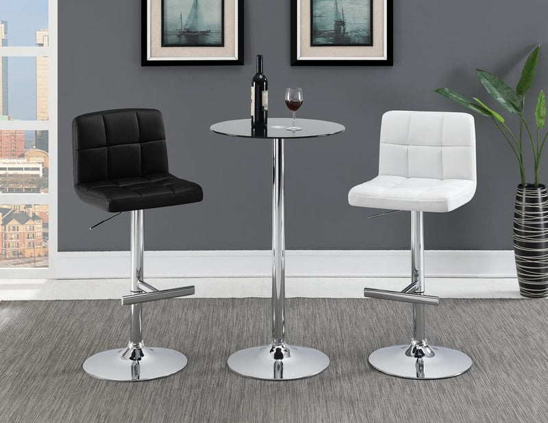 Lenny Adjustable Bar Stools Chrome and White (Set of 2) - Furniture Now (CA)