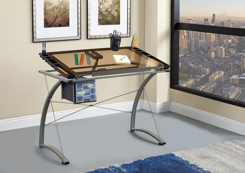 Melo 3-Drawer Drafting Desk Champagne - Furniture Now (CA)