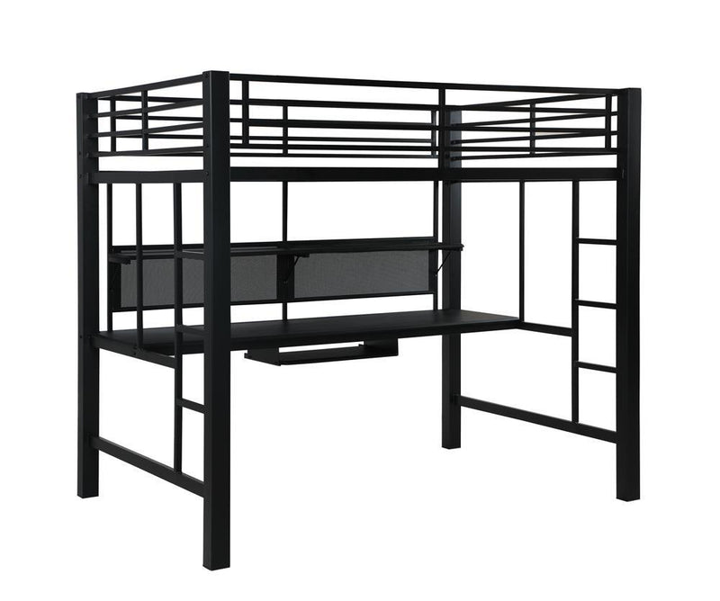 Avalon Full Workstation Loft Bed Black - Furniture Now (CA)