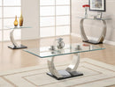 Pruitt Glass Top Coffee Table Clear and Satin - Furniture Now (CA)