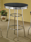 Theodore Round Bar Table Black and Chrome - Furniture Now (CA)