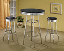 Theodore Round Bar Table Black and Chrome - Furniture Now (CA)
