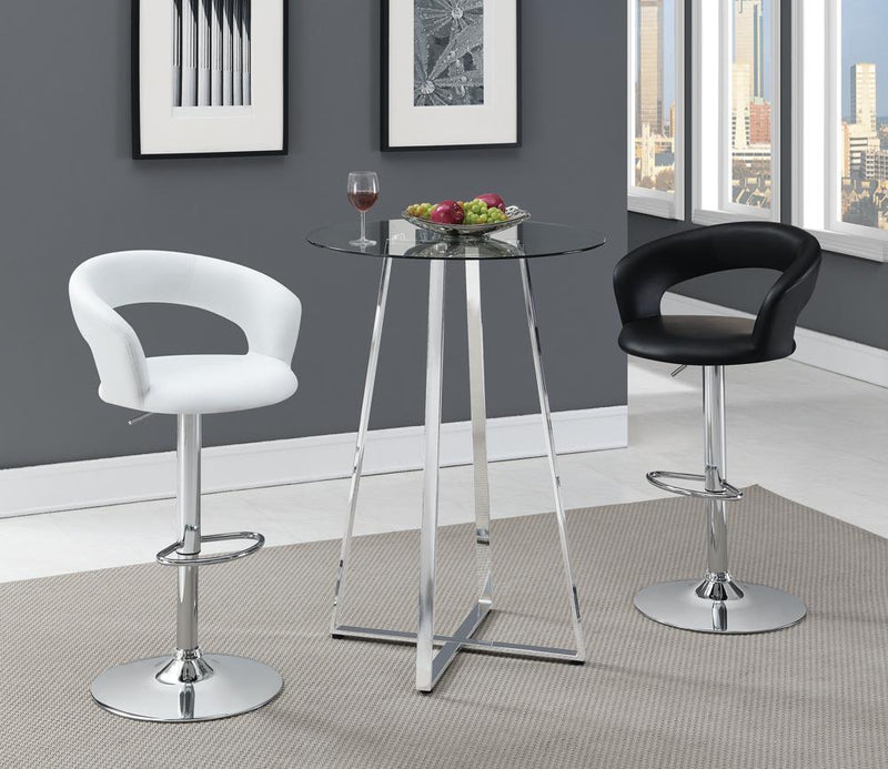 Barraza 29" Adjustable Height Bar Stool Black and Chrome - Furniture Now (CA)