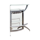 Dallas 2-shelf Home Bar Silver and Frosted Glass - Furniture Now (CA)