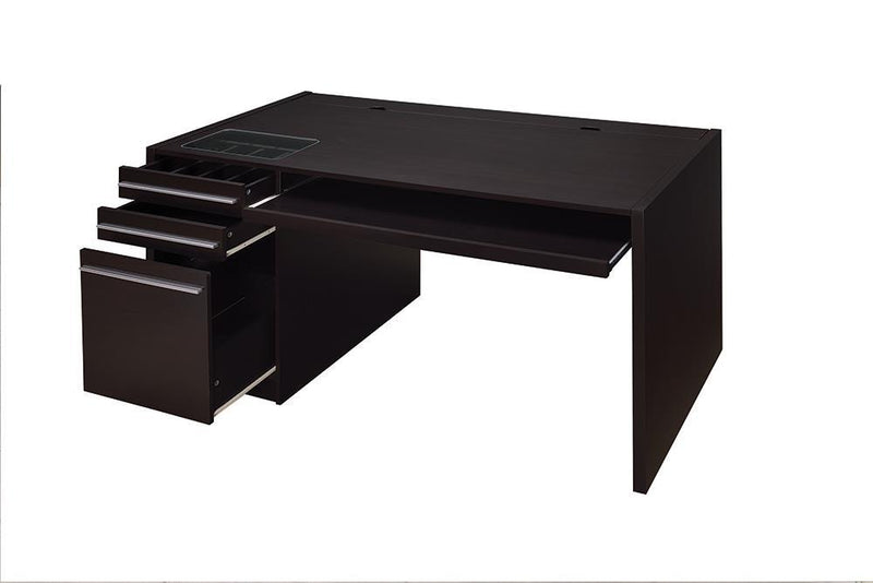 Halston 3-drawer Connect-it Office Desk Cappuccino - Furniture Now (CA)