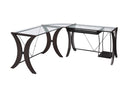 Monterey 3-piece L-shaped Computer Desk Set Cappuccino - Furniture Now (CA)