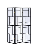 Damis 3-panel Folding Floor Screen Black and White - Furniture Now (CA)
