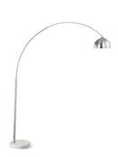 Krester Arched Floor Lamp Brushed Steel and Chrome - Furniture Now (CA)