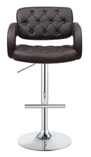 Brandi Adjustable Bar Stool Chrome and Brown - Furniture Now (CA)