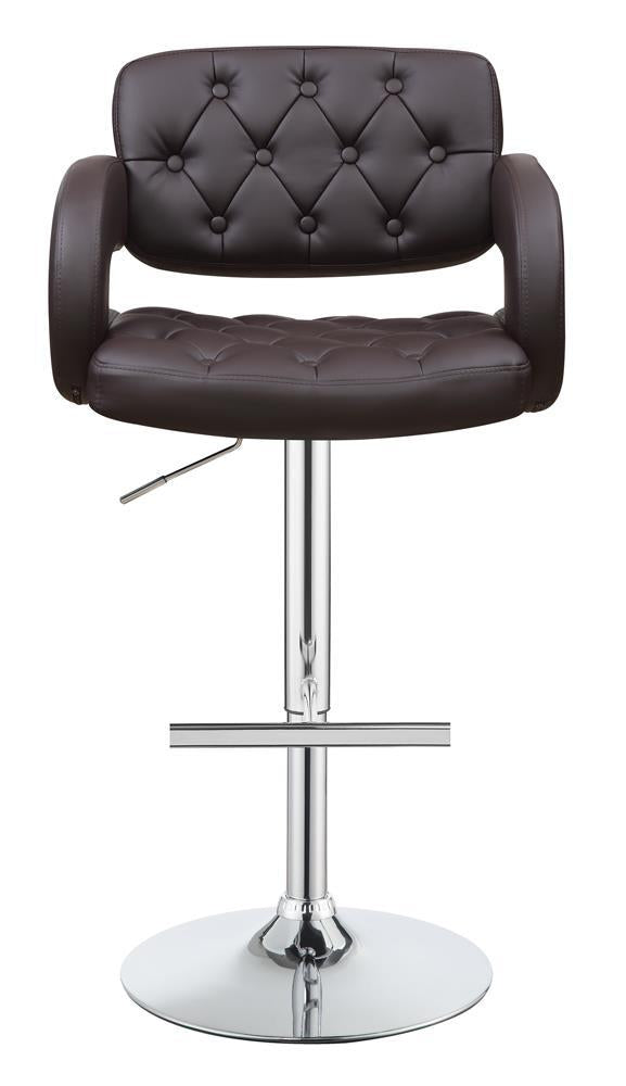 Brandi Adjustable Bar Stool Chrome and Brown - Furniture Now (CA)