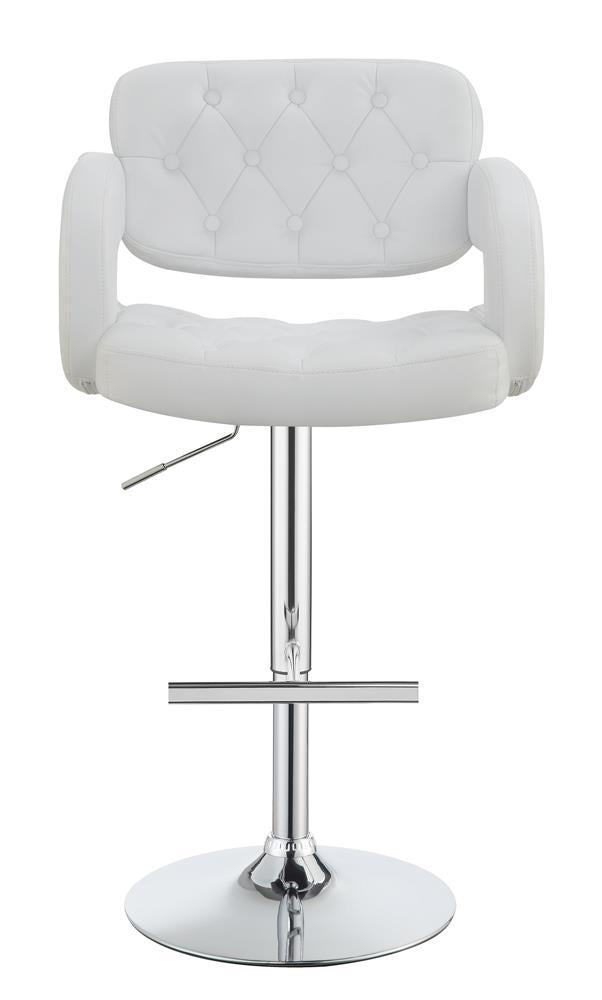 Brandi Adjustable Bar Stool Chrome and White - Furniture Now (CA)
