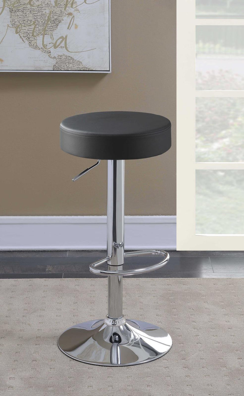 Ramses 29" Adjustable Bar Stool Chrome and Black - Furniture Now (CA)