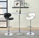 Edenton Upholstered Adjustable Height Bar Stools Black and Chrome (Set of 2) - Furniture Now (CA)
