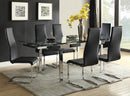 Montclair High Back Dining Chairs Black and Chrome (Set of 4) - Furniture Now (CA)