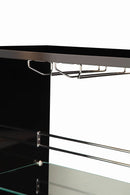 Adolfo 3-tier Bar Table Glossy Black and Clear - Furniture Now (CA)