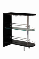 Adolfo 3-tier Bar Table Glossy Black and Clear - Furniture Now (CA)