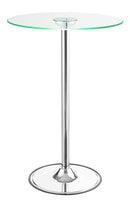 Thea LED Bar Table Chrome and Clear - Furniture Now (CA)