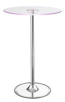 Thea LED Bar Table Chrome and Clear - Furniture Now (CA)