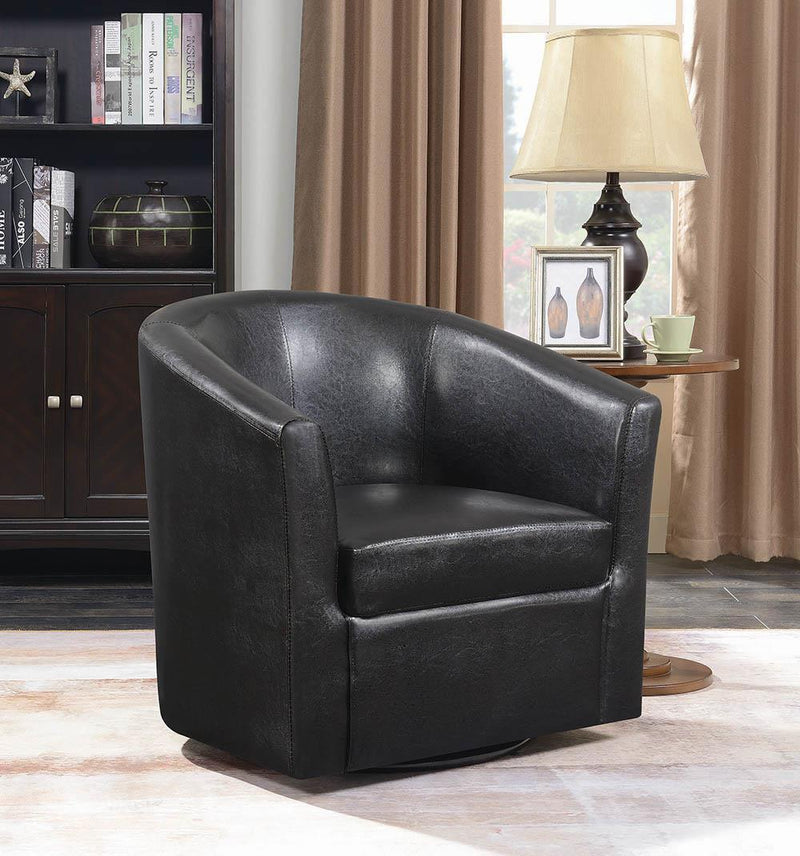 Turner Upholstery Sloped Arm Accent Swivel Chair Dark Brown - Furniture Now (CA)