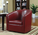 Turner Upholstery Sloped Arm Accent Swivel Chair Red - Furniture Now (CA)
