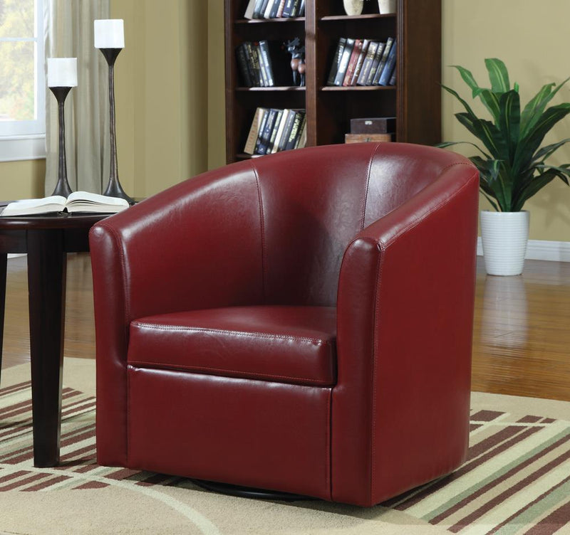 Turner Upholstery Sloped Arm Accent Swivel Chair Red - Furniture Now (CA)