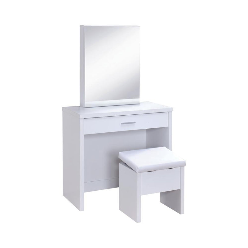 Harvey 2-piece Vanity Set with Lift-Top Stool White - Furniture Now (CA)