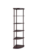 Bonwick 5-shelf Corner Bookshelf Cappuccino - Furniture Now (CA)