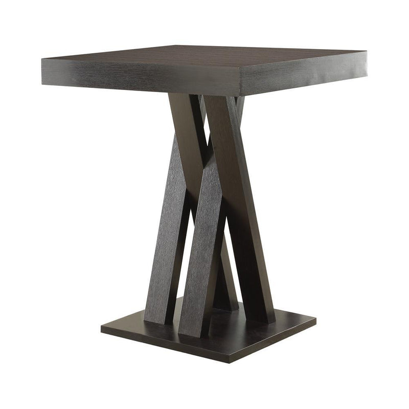 Freda Double X-shaped Base Square Bar Table Cappuccino - Furniture Now (CA)