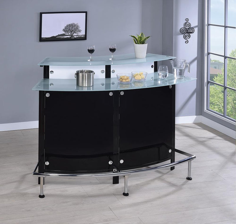 Keystone Glass Top Bar Unit Black - Furniture Now (CA)