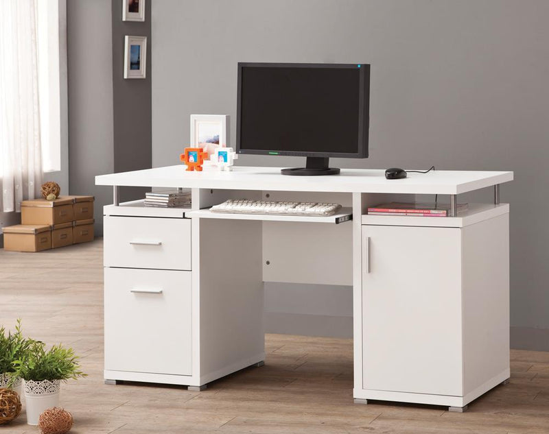 Tracy 2-drawer Computer Desk White - Furniture Now (CA)