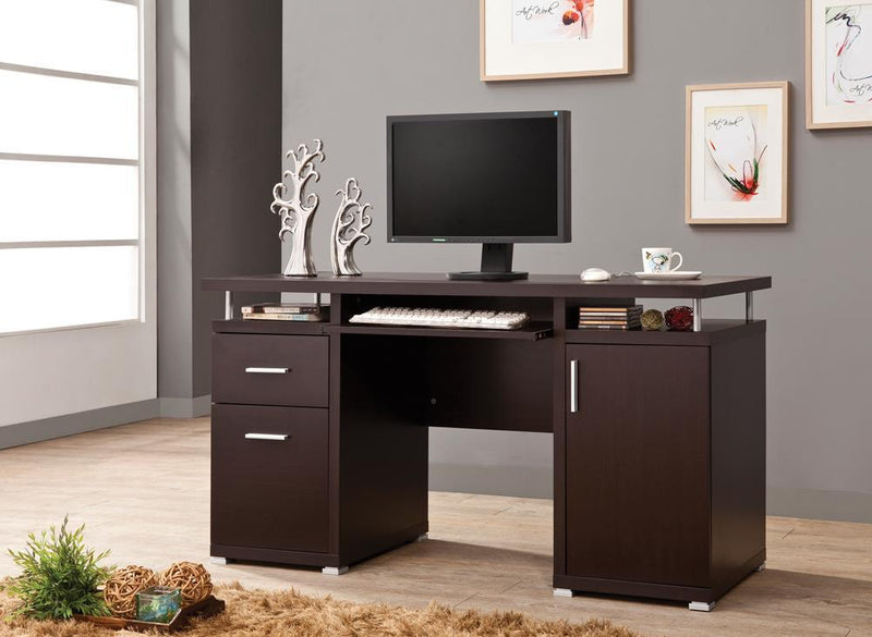 Tracy 2-drawer Computer Desk Cappuccino - Furniture Now (CA)