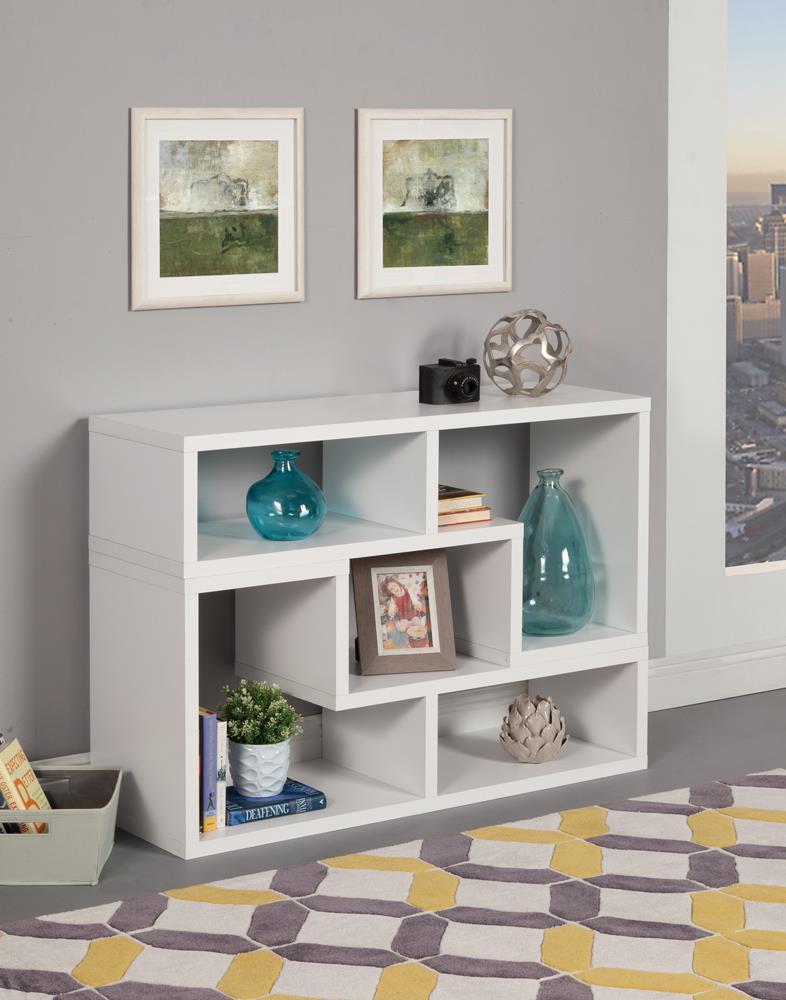 Velma Convertible TV Console and Bookcase White - Furniture Now (CA)