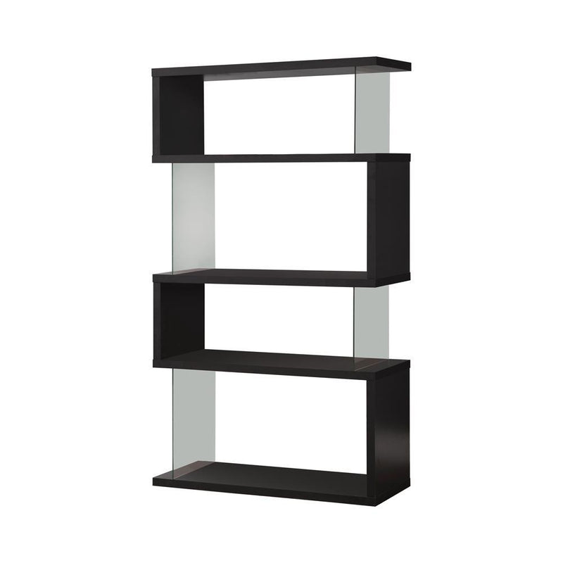 Emelle 4-tier Bookcase Black and Clear - Furniture Now (CA)