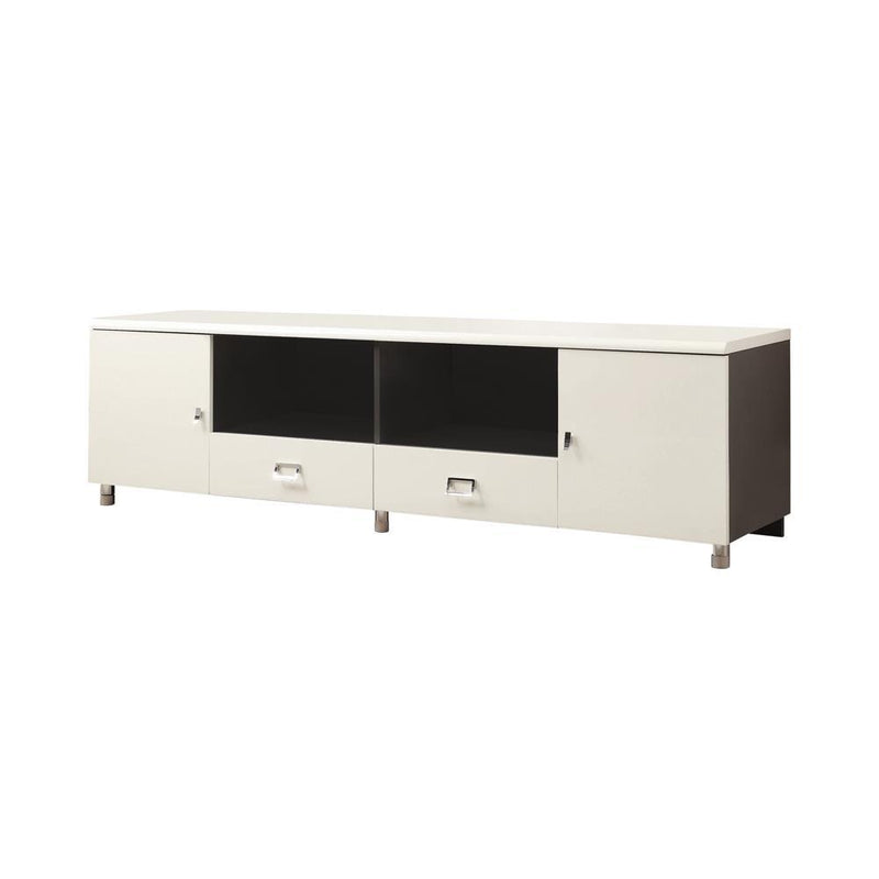 Burkett 2-drawer TV Console White and Grey - Furniture Now (CA)