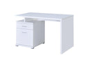Irving 2-drawer Office Desk with Cabinet White - Furniture Now (CA)