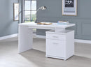 Irving 2-drawer Office Desk with Cabinet White - Furniture Now (CA)