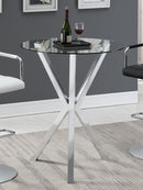 Denali Round Glass Top Bar Table Chrome - Furniture Now (CA)
