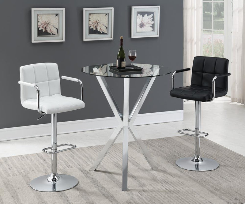 Denali Round Glass Top Bar Table Chrome - Furniture Now (CA)