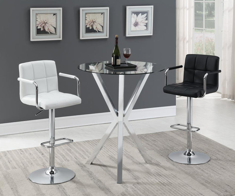 Palomar Adjustable Height Bar Stool Black and Chrome - Furniture Now (CA)