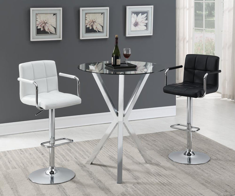 Palomar Adjustable Height Bar Stool White and Chrome - Furniture Now (CA)