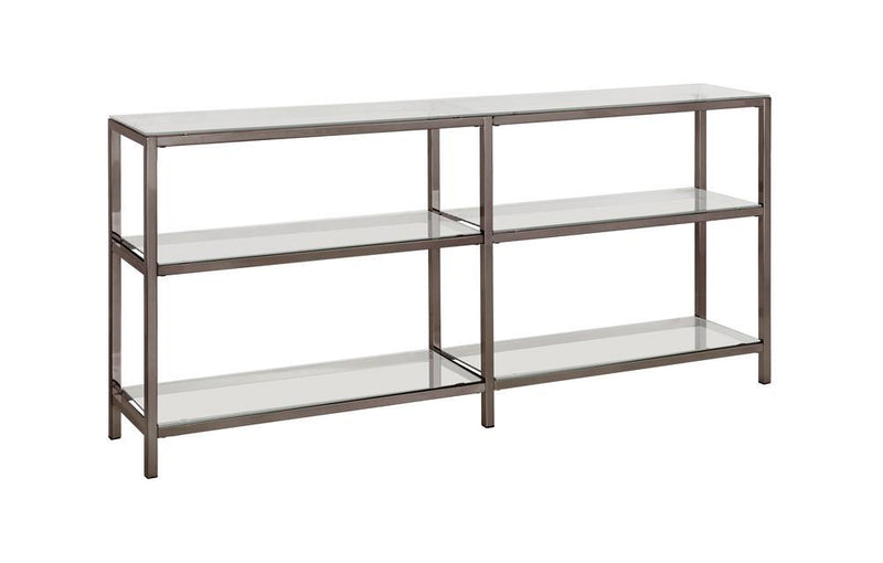 Kate 2-tier Bookcase Black Nickel - Furniture Now (CA)