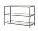 Trini Sofa Table with Glass Shelf Black Nickel - Furniture Now (CA)