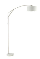 Moniz Adjustable Arched Arm Floor Lamp Chrome and White - Furniture Now (CA)
