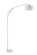 Moniz Adjustable Arched Arm Floor Lamp Chrome and White - Furniture Now (CA)