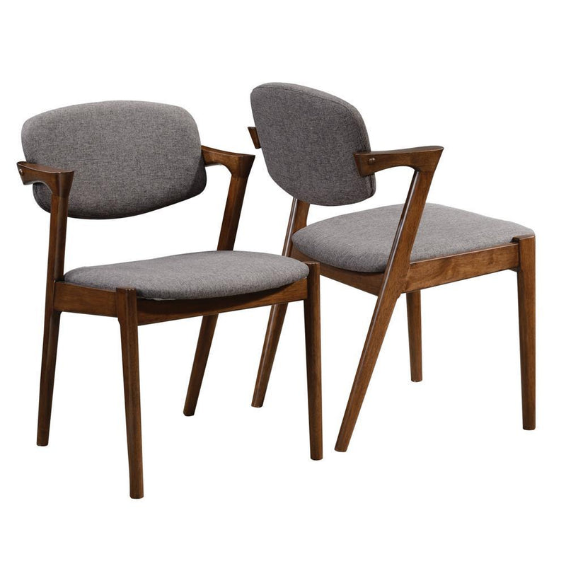 Malone Dining Side Chairs Grey and Dark Walnut (Set of 2) - Furniture Now (CA)