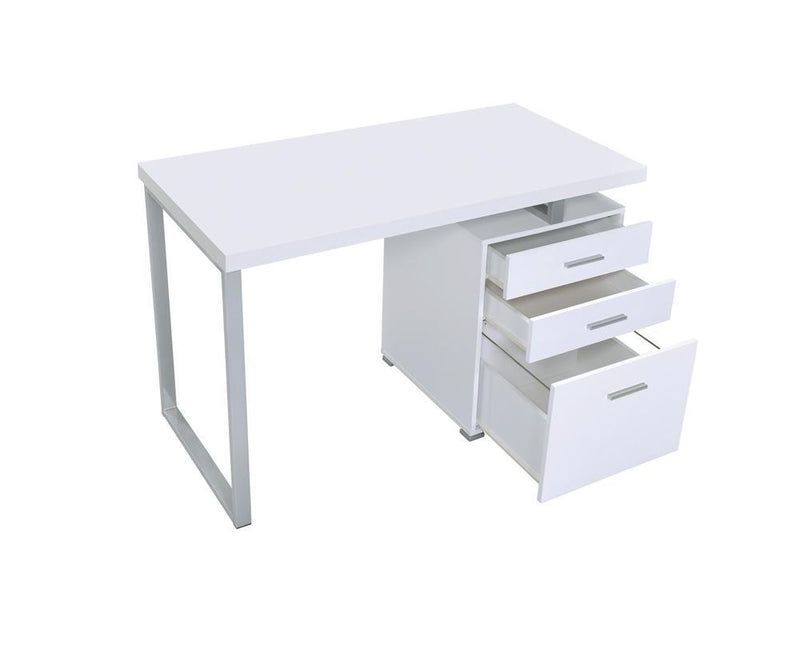 Brennan 3-drawer Office Desk White - Furniture Now (CA)