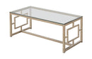 Merced Rectangle Glass Top Coffee Table Nickel - Furniture Now (CA)
