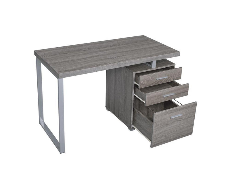 Brennan 3-drawer Office Desk Weathered Grey - Furniture Now (CA)